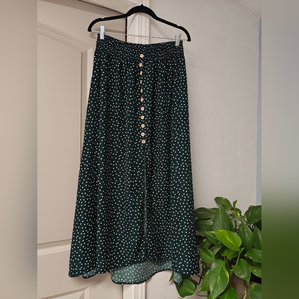 SHEIN Green Maxi A-Line Pleated Skirt Cocktail XL